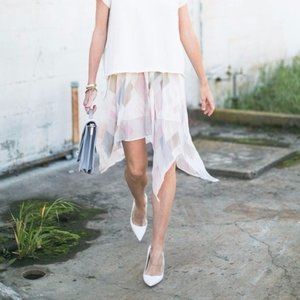 Joie Jamilla Printed & Pleated Asymmetrical Skirt